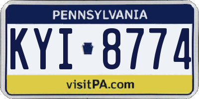 PA license plate KYI8774