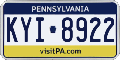 PA license plate KYI8922