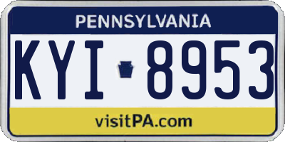 PA license plate KYI8953