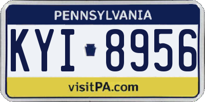 PA license plate KYI8956
