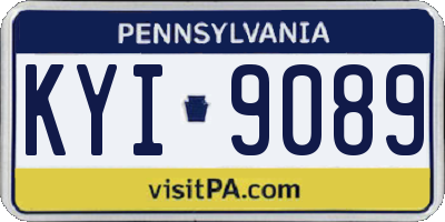 PA license plate KYI9089