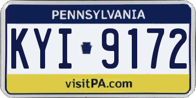 PA license plate KYI9172