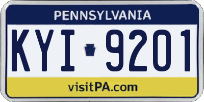 PA license plate KYI9201