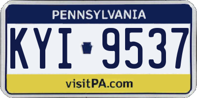 PA license plate KYI9537