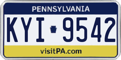 PA license plate KYI9542