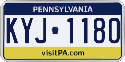 PA license plate KYJ1180