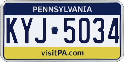 PA license plate KYJ5034