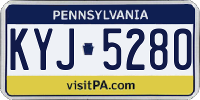 PA license plate KYJ5280