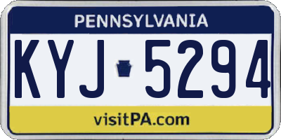 PA license plate KYJ5294