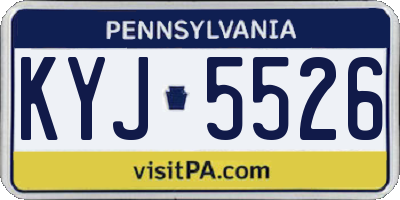 PA license plate KYJ5526