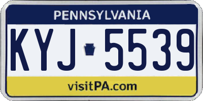 PA license plate KYJ5539