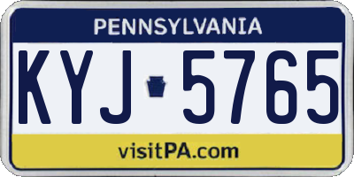 PA license plate KYJ5765