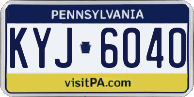 PA license plate KYJ6040