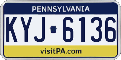 PA license plate KYJ6136