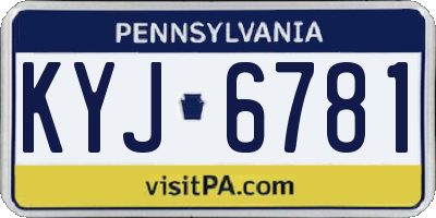 PA license plate KYJ6781
