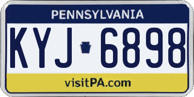 PA license plate KYJ6898