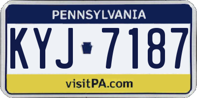 PA license plate KYJ7187