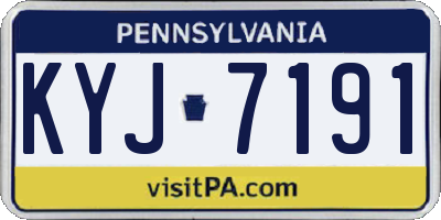 PA license plate KYJ7191