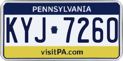 PA license plate KYJ7260