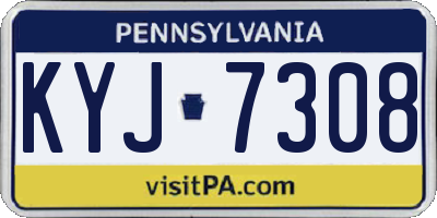 PA license plate KYJ7308
