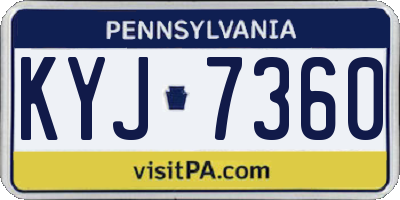 PA license plate KYJ7360