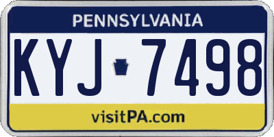 PA license plate KYJ7498