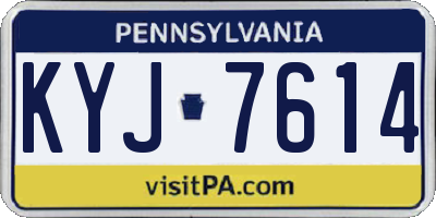 PA license plate KYJ7614