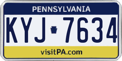 PA license plate KYJ7634