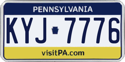 PA license plate KYJ7776