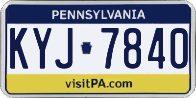 PA license plate KYJ7840