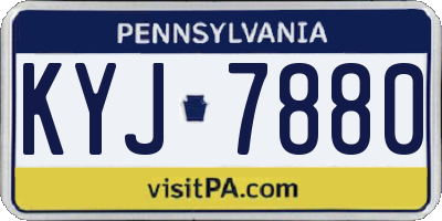PA license plate KYJ7880