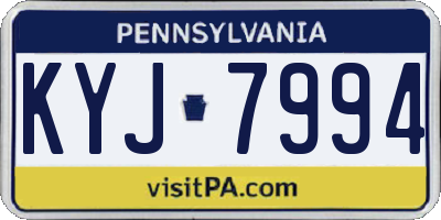 PA license plate KYJ7994