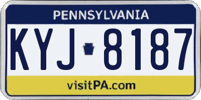 PA license plate KYJ8187