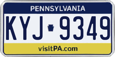 PA license plate KYJ9349