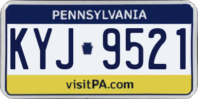 PA license plate KYJ9521