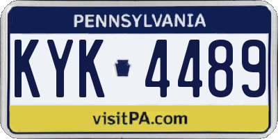 PA license plate KYK4489