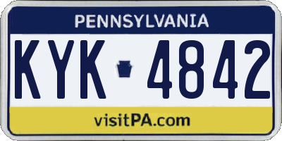 PA license plate KYK4842