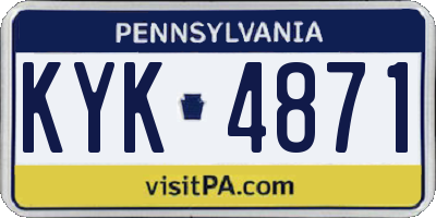 PA license plate KYK4871