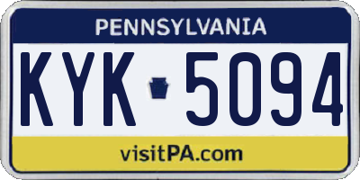 PA license plate KYK5094