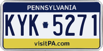 PA license plate KYK5271