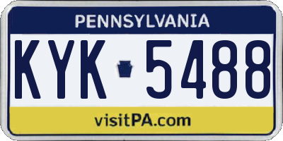 PA license plate KYK5488