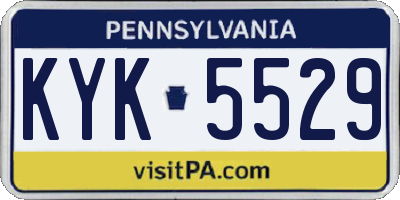 PA license plate KYK5529