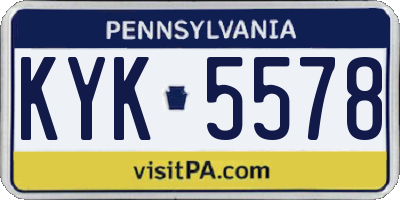 PA license plate KYK5578