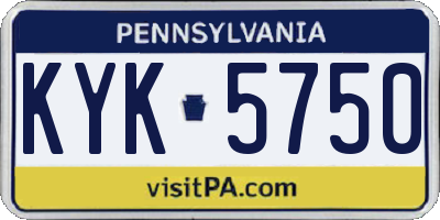 PA license plate KYK5750