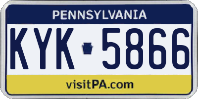 PA license plate KYK5866