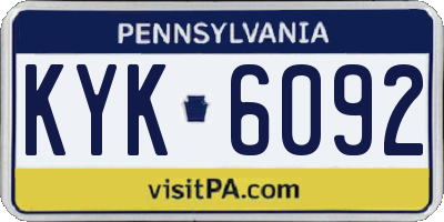 PA license plate KYK6092