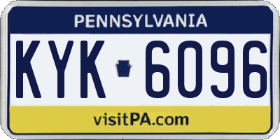 PA license plate KYK6096