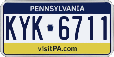 PA license plate KYK6711
