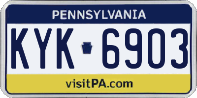 PA license plate KYK6903
