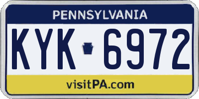 PA license plate KYK6972